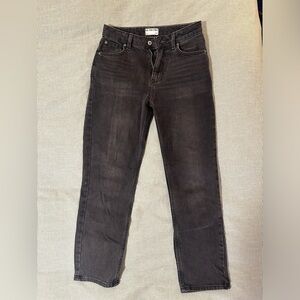 Free People Straight Leg High Rise Black Jeans